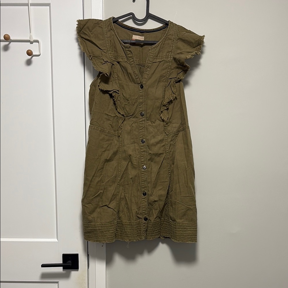 Pilcro Green Ruffled Sundress